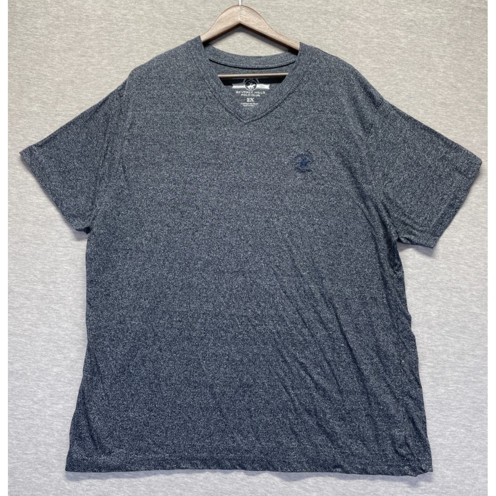 Beverly Hills Polo Club T Shirt Mens 2X Blue Heather Short Sleeve Everyday Wear